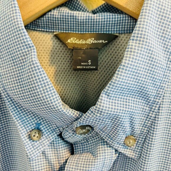 Eddie Bauer Button Down Bundle Mens Size Small Blue Plaid Long Sleeve Shirt Work - Picture 12 of 16
